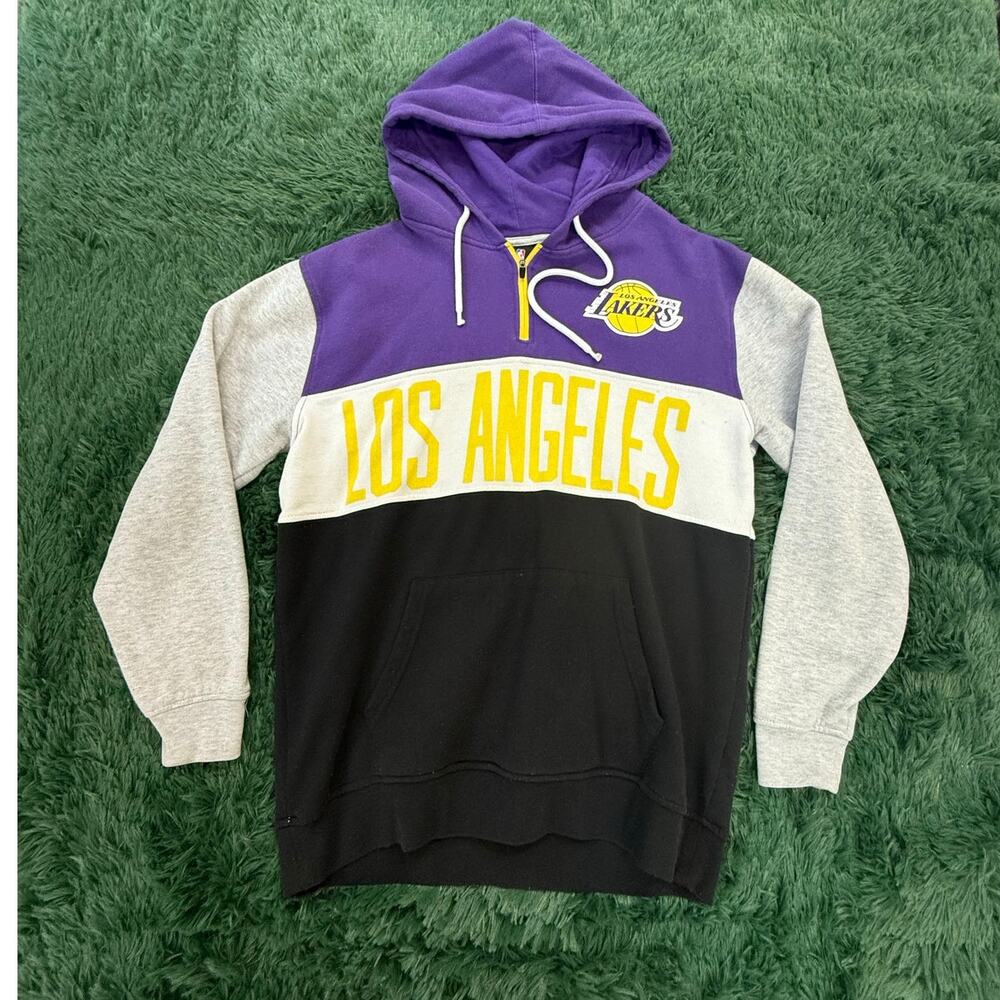 Los Angeles Lakers Y2K NBA Color Block Purple | Black hoodie sweatshirt